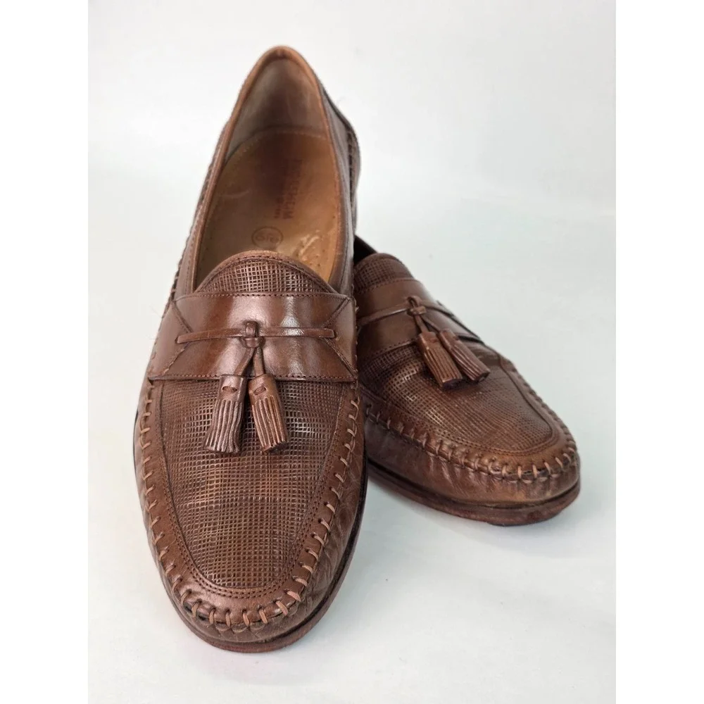 Florsheim Men's Dress Shoes‎ Size 10.5 Brown Tan Leather Tassel Slip On Loafers